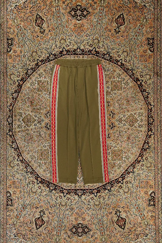 Sasquatchfabrix. LACE TAPE TRACK PANTS (COYOTE) Comfortable Denim Pants