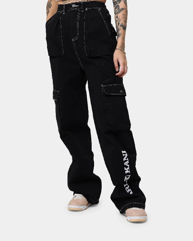 Karl Kani Women's Retro Baggy Pants Black Casual Plaid Pants