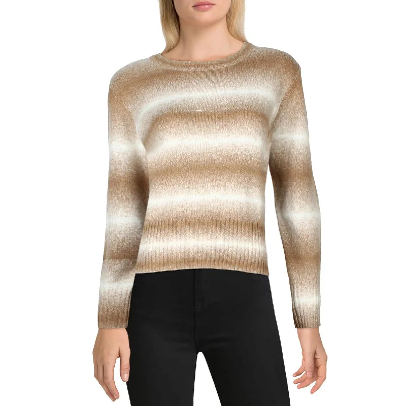 Womens Ombre Stripe Pullover Sweater Ribbed Striped Patterned