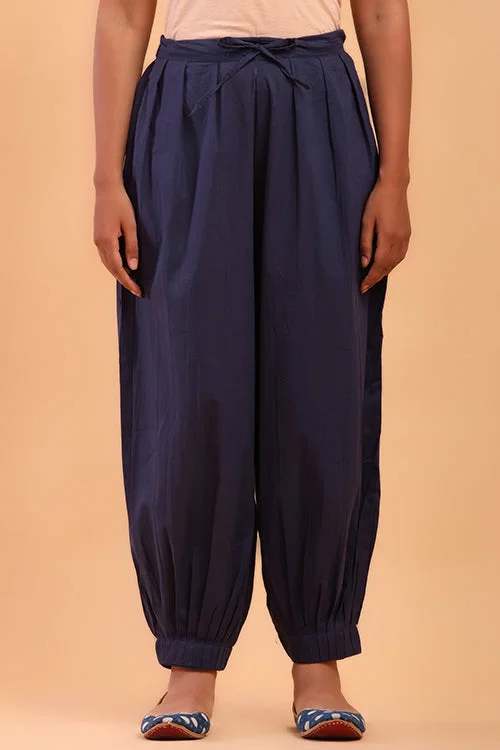 Navy Blue Afghani Pant Relaxed Fit Trousers