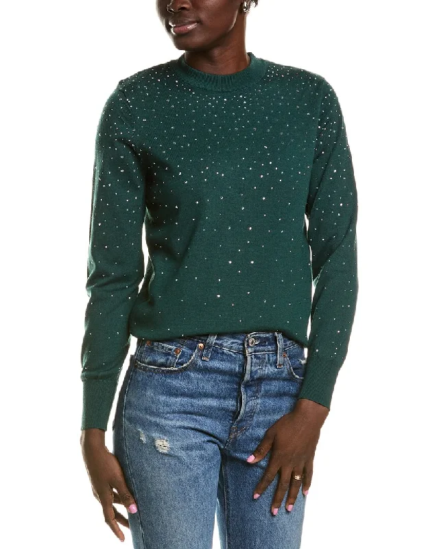Nanette Nanette Lepore Embellished Sweater Iron Safe Non-Iron Wrinkle Free