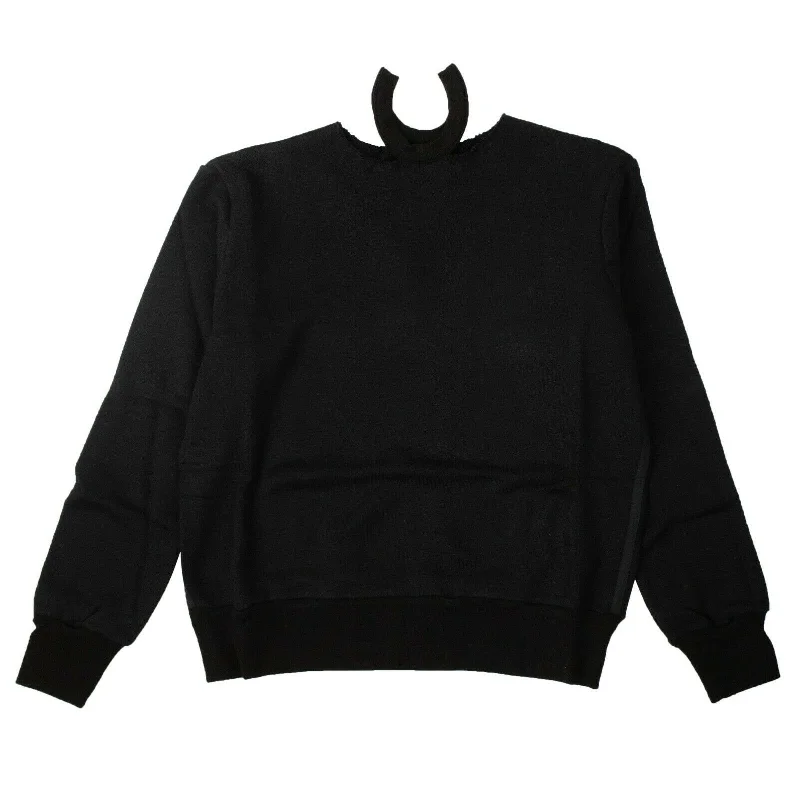 UNRAVEL PROJECT Black Loose Fit Cut Out Sweater Seamless Knitted Crochet