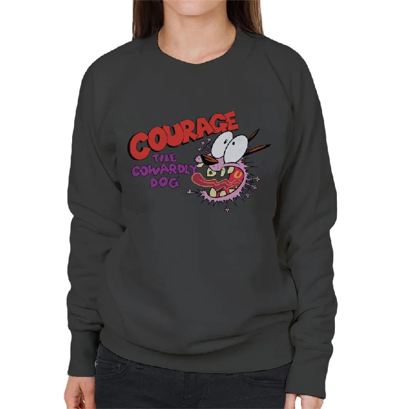 Courage The Cowardly Dog Halloween Scared Women's Sweatshirt Hoodie with Snap Buttons Easy Quick Courage The Cowardly Dog Halloween Scared Women's Sweatshirt Hoodie with Snap Buttons Easy Quick