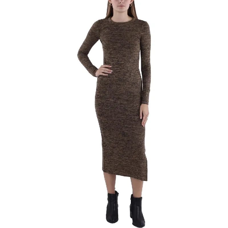 Womens Knit Tea Length Sweaterdress Chenille Fabric Brocade Fabric Lace Fabric