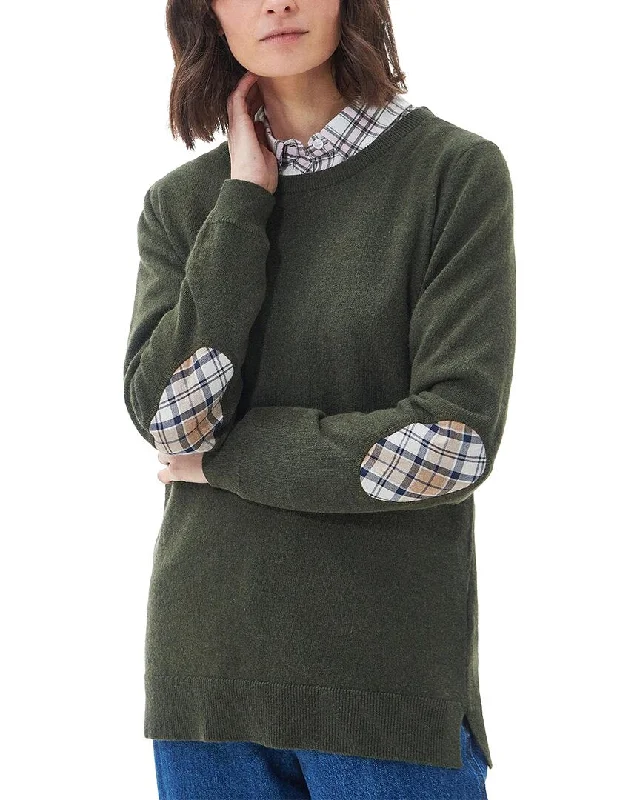 Barbour Wool-Blend Sweater Beaded Sweater Sequined Faux Fur