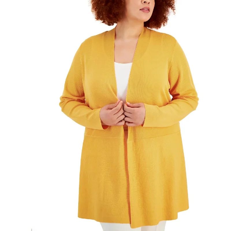 Plus Womens Ribbed Dressy Cardigan Sweater Real Fur Shearling Chenille