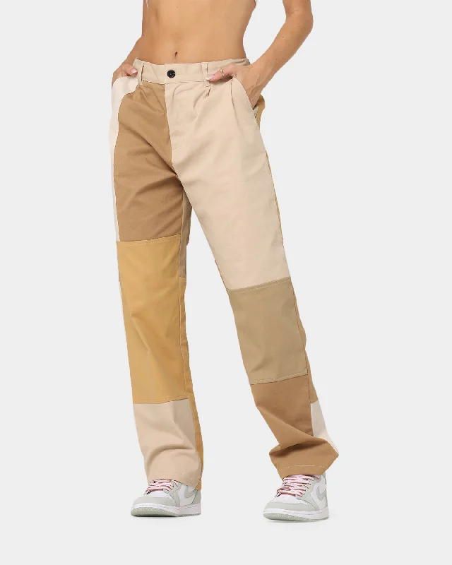 XXIII Dorian Wide Leg Chino Pants Tan Comfortable Denim Trousers