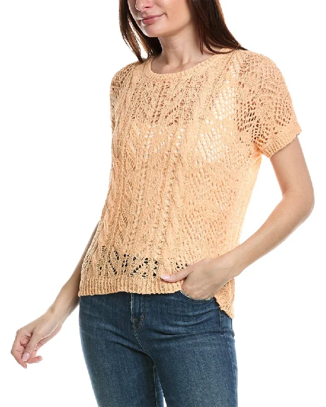 Bobeau Crochet Sweater Tailored Straight A-Line