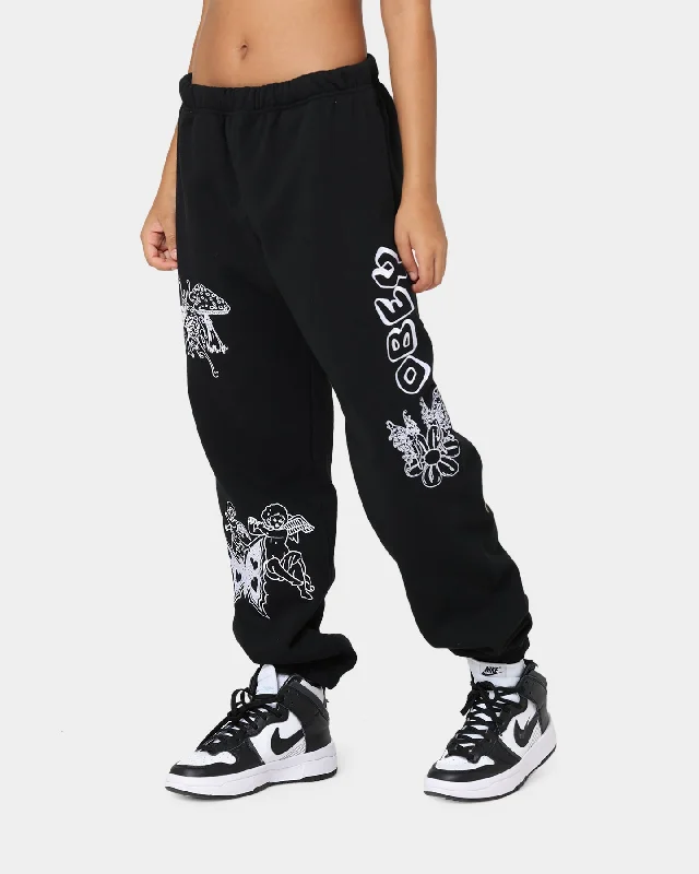 OBEY Indiscriminate Sweat Pants Black Chic Wool Trousers