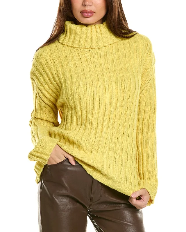 Joseph A. Ribbed Turtleneck Sweater Zippered Buttoned Snapped