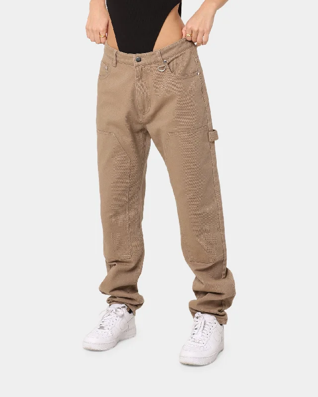 XXIII Mateo Panel Pants Brown Elegant Wool Trousers