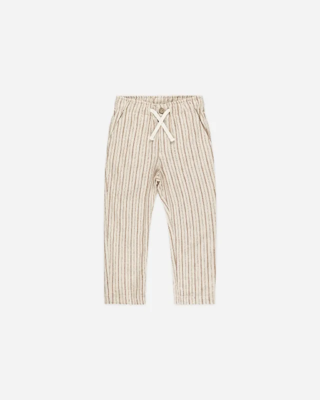 Kalen Pant || Saddle Pinstripe Elegant Dress Pants