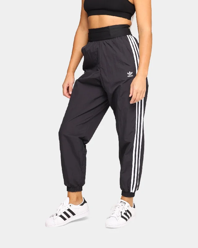 Adidas Double-Waistband Fashion Track Pants Black Classic Straight Pants