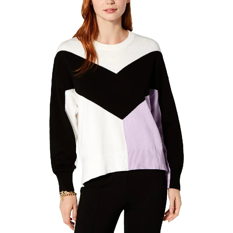 Womens Cotton Colorblock Pullover Sweater Hooded Caped Shawl Collar