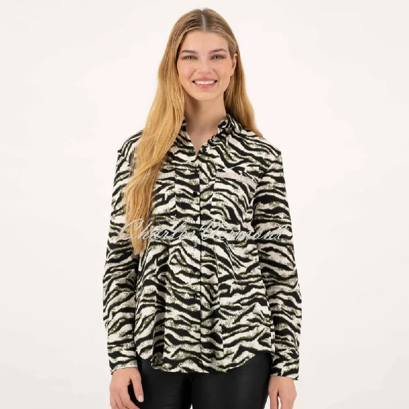 Just White Blouse - Style J2199 Classic Striped Blouse