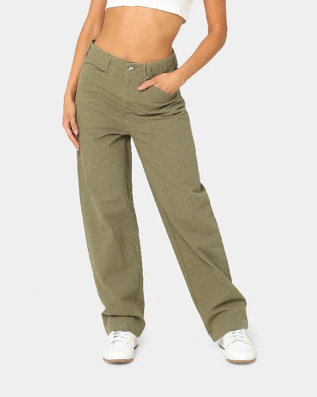 XLARGE Herringbone Twill 91 Pants Military Green Lightweight Jogger Pants