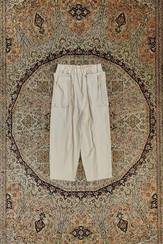 Sasquatchfabrix. DRAWSTRING PK EASY PANTS (LIGHT BEIGE) Stylish Elastic Waist Pants