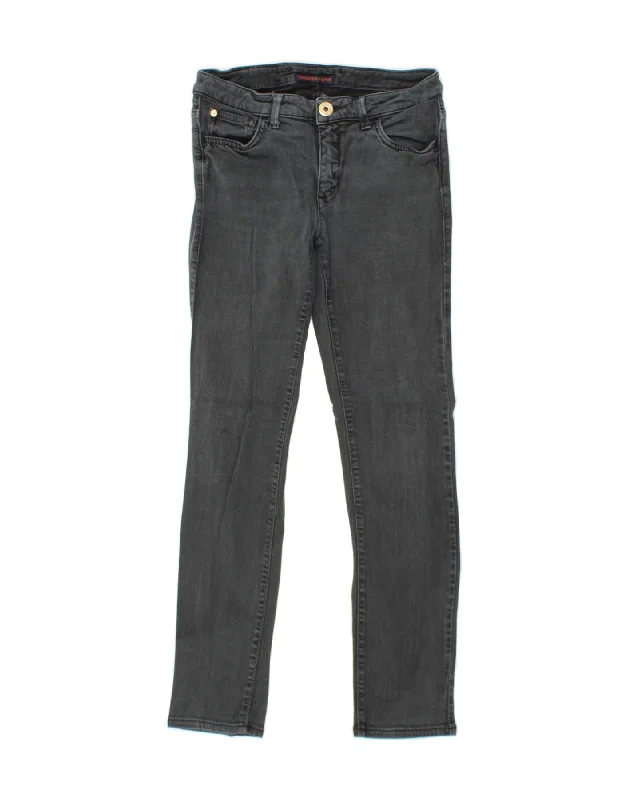 TRUSSARDI Womens Slim Jeans W28 L27  Grey Stylish High-Rise Mom Jeans