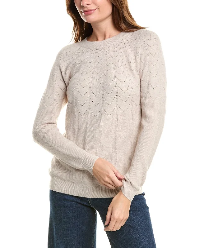 Joseph A. Pointelle Sweater Print Jacquard Patchwork