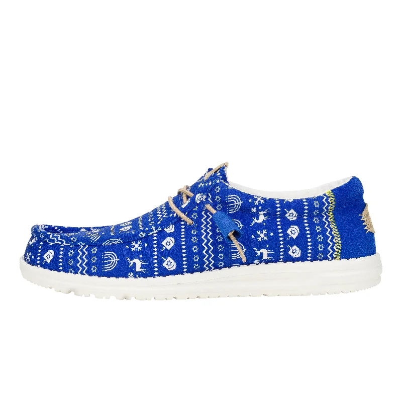 Wally Hanukkah Sweater - Hanukkah Blue/White Machine Wash Dry Clean Hand Wash