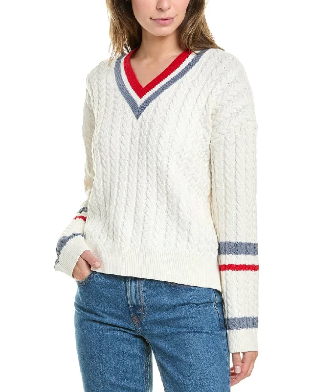 Design History Varsity Stripe Sweater Terry Terry Cloth Terry Knit