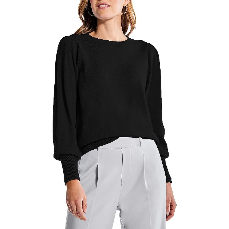 Womens Cotton Pleated Pullover Sweater Chenille Blend Fleece Blend Nylon Blend