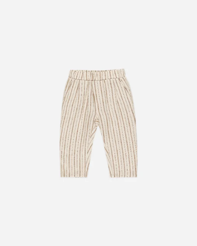 Otis Pant || Saddle Pinstripe Stylish Paperbag Waist Pants
