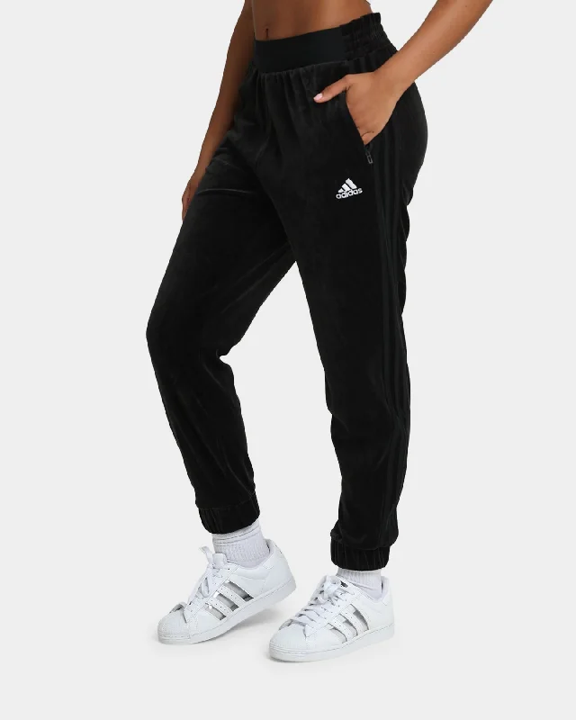 Adidas Women's Velour Pants Black Comfortable Cargo Pants