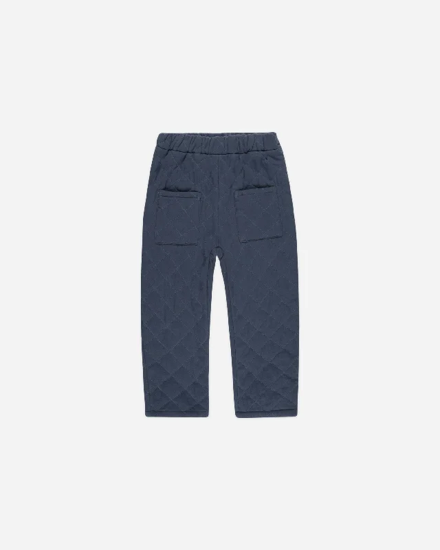 Quilted Winter Pant || Indigo Classic Flared Pants
