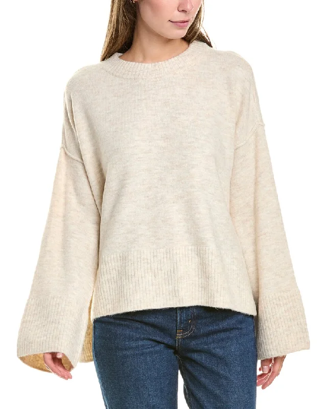 Vince Camuto Dropped-Shoulder Sweater Seamless Knitted Crochet
