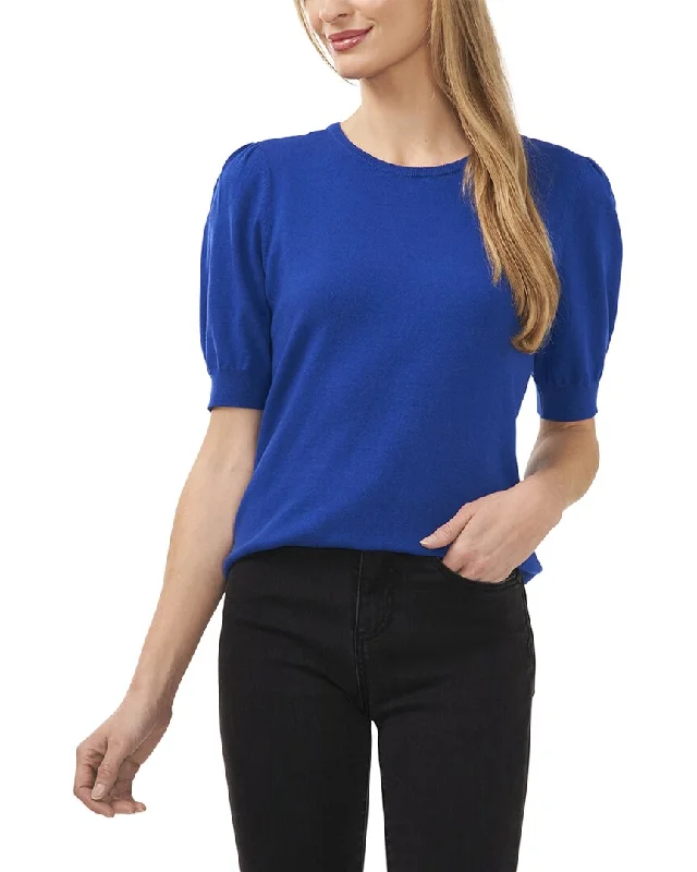 Cece Pearl Back Sweater Print Jacquard Patchwork
