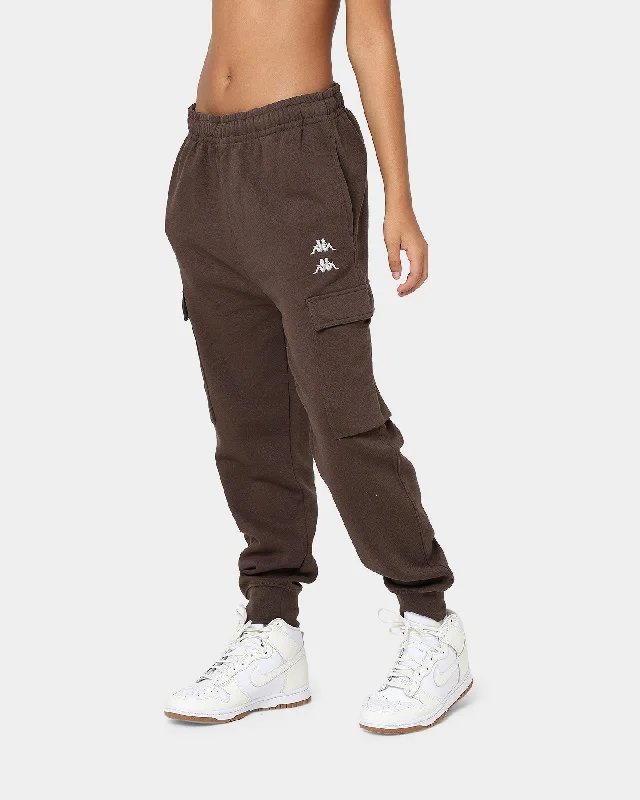 KAPPA Authentic Drake Track Pants Brown Coffee/Grey Stylish Slim Trousers