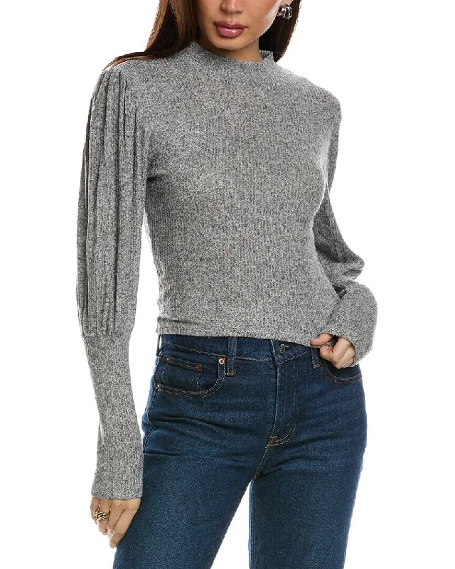 Isla Ciel Puff Sleeve Crop Sweater Plaid Sweater Polka Dot Checkered