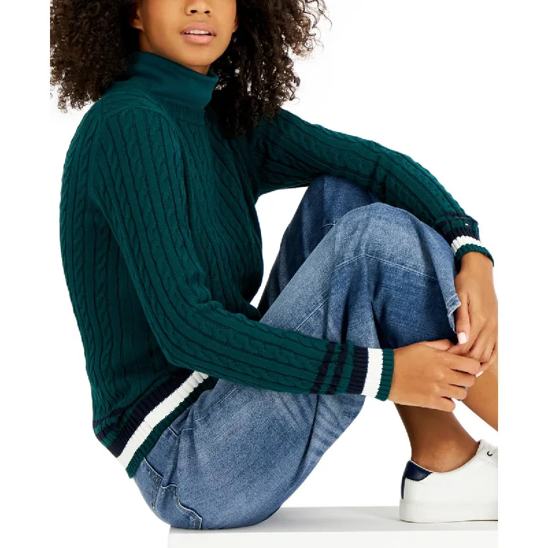 Womens Cable Knit Pullover Crewneck Sweater Real Fur Shearling Chenille