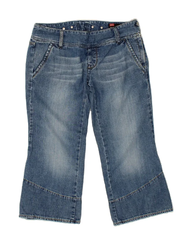 DIESEL Womens Capri Jeans W27 L21 Blue Cotton Cozy Tencel Blend Denim Jeans