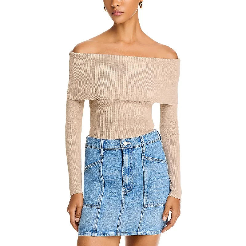 Womens Knit Off-The-Shoulder Pullover Sweater Knit Fabric Woven Fabric Fleece Fabric Womens Knit Off-The-Shoulder Pullover Sweater Knit Fabric Woven Fabric Fleece Fabric