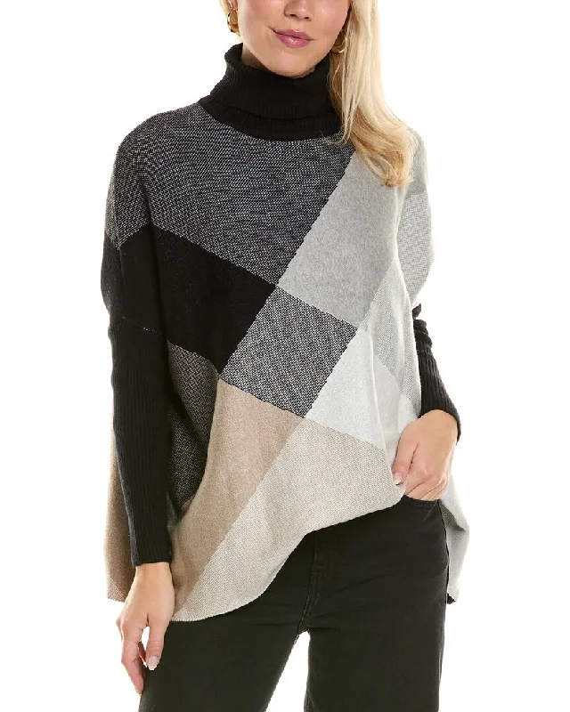 Joseph A. Turtleneck Tunic Sweater Bright Pastel Dark