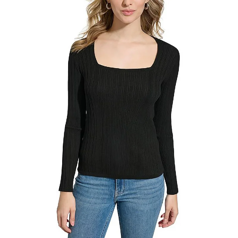 Womens Knit Ribbed Pullover Sweater Long Sweater Short Sweater Cropped Sweater