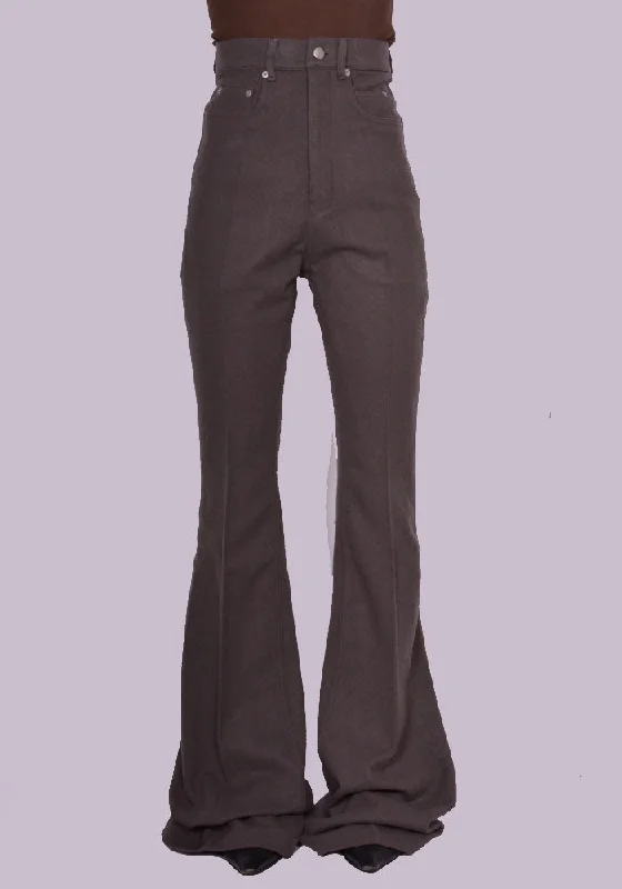 RICK OWENS WOMEN RO02C1329 WN BOLAN BOOTCUT PANTS DUST Trendy Palazzo Pants