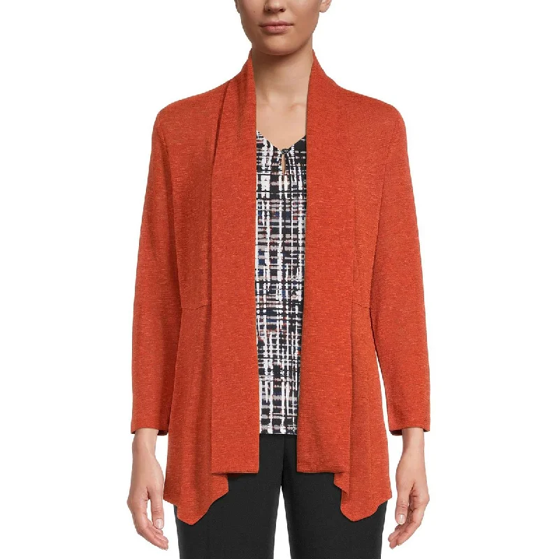 Womens Pointelle Open front Cardigan Sweater Hooded Sweater Collared Sweater Shawl Collar
