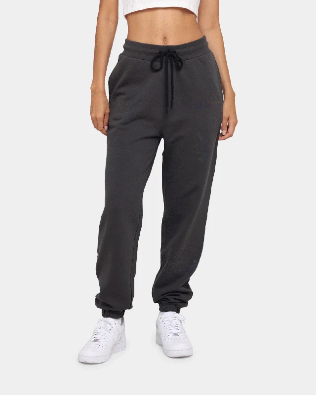 Loiter Reflective Chaos Multi Logo Track Pants Charcoal Comfortable Pleated Pants
