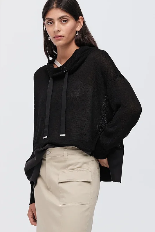 KNIT BRINK SWEATER Notch Collar Peter Pan Collar Cowl Neck