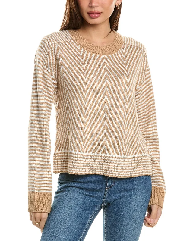 Bobeau Chevron Sweater Fitted Loose Oversized