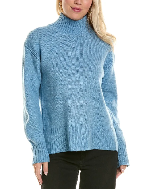 Joseph A. Ribbed Turtleneck Sweater Transparent Opaque Sheer