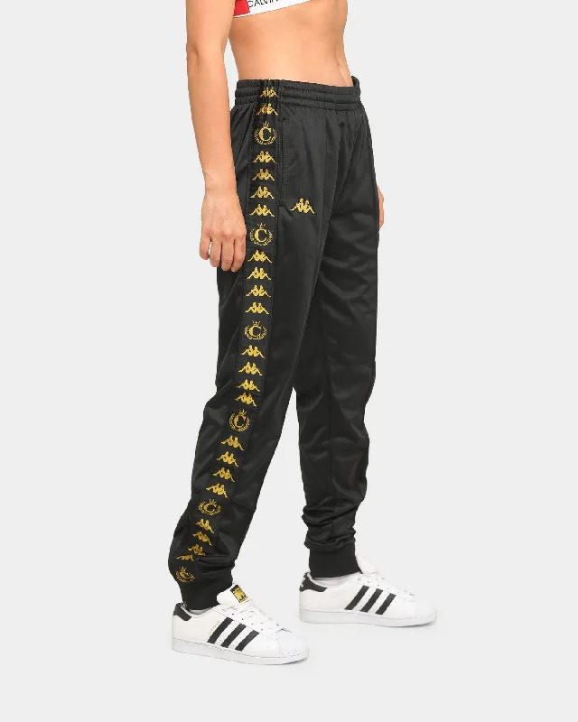 Kappa Kappa X Culture Kings Authentic Karmine Track Pants Black/Gold Elegant Palazzo Trousers