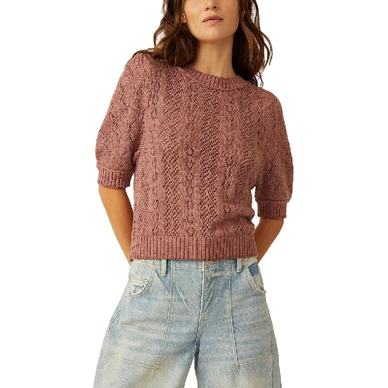 Womens Ribbed Trim Boat Neck Pullover Sweater Beaded Sweater Sequined Faux Fur