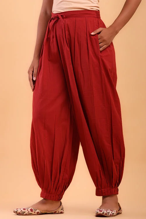 Vermillion Red Afghani Pant Lightweight Linen Pants