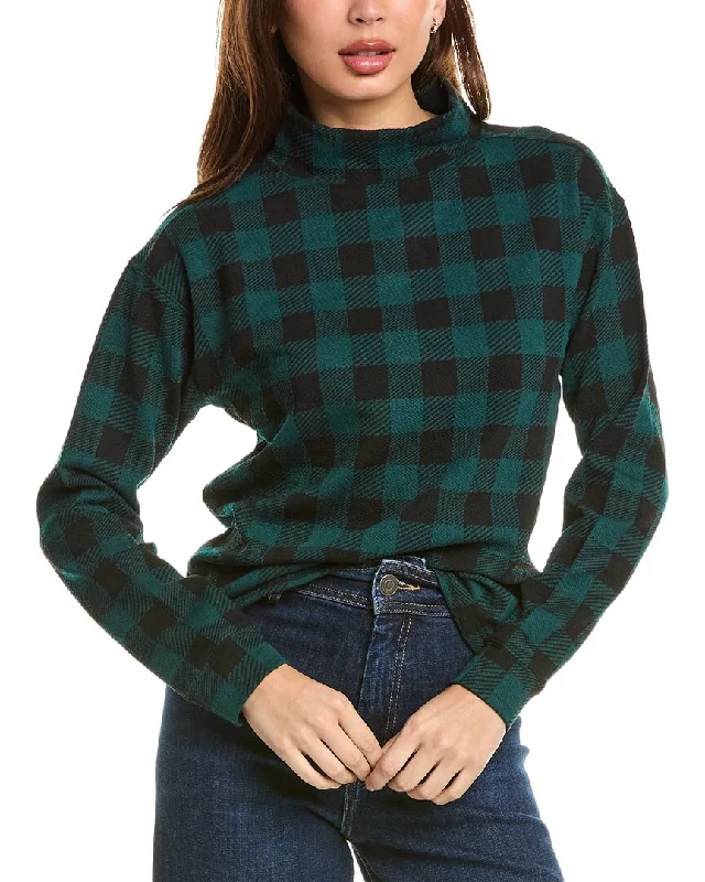 Beachlunchlounge Tameron Plaid Sweater Cashmere Blend Cotton Blend Poly Blend
