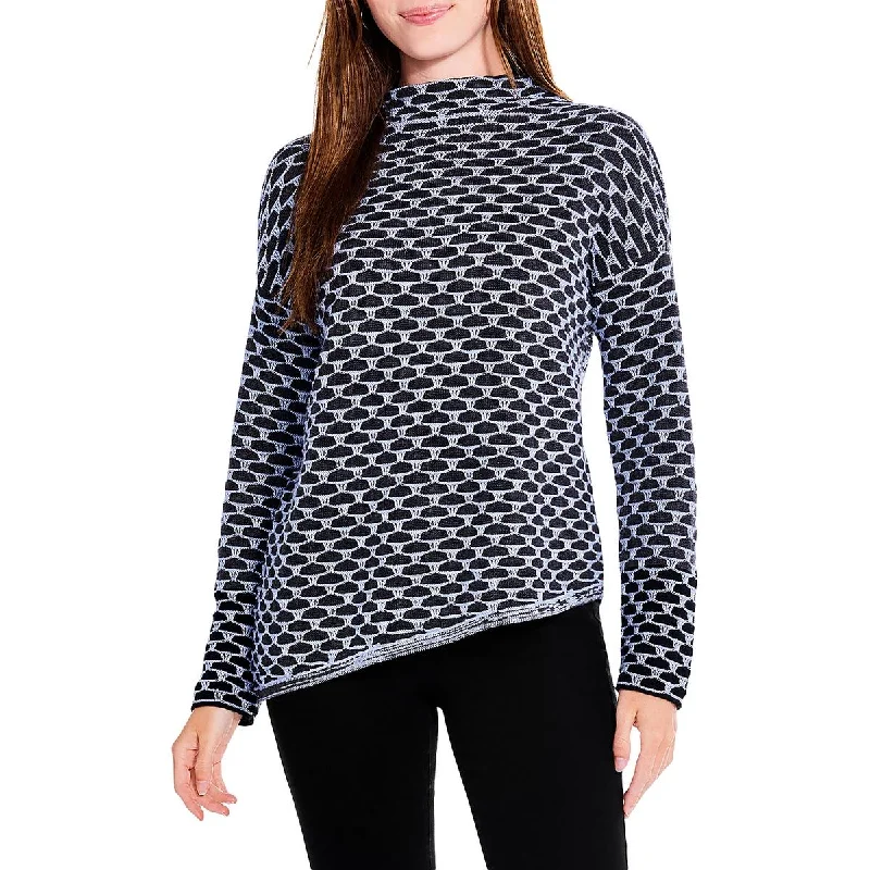 Pixel Play Womens Knit Long Sleeves Pullover Sweater Herringbone Houndstooth Plaid