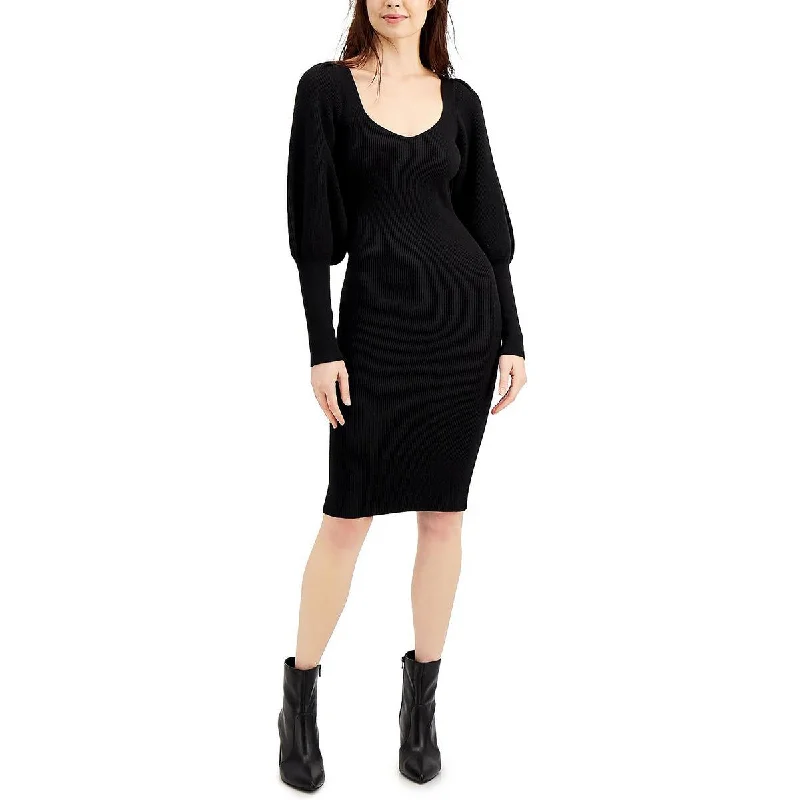 Joss Womens Scoop Neck Knee-Length Sweaterdress Layered Multi-layer Single Layer
